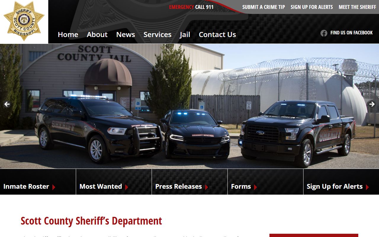 Scott County arrest records and Sheriff's Department homepage