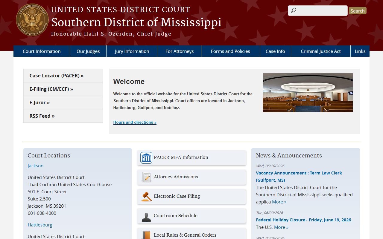 Scott County Circuit Court and the federal Southern District of Mississippi