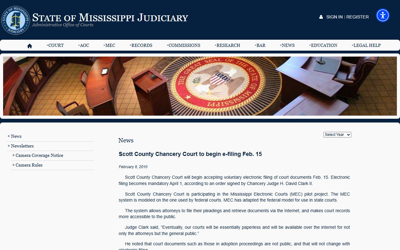 Scott County electronic court records update
