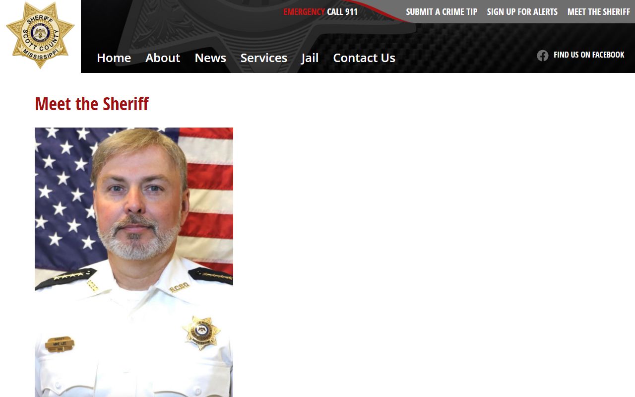 Scott County inmate records and the Scott County Sheriff biography page