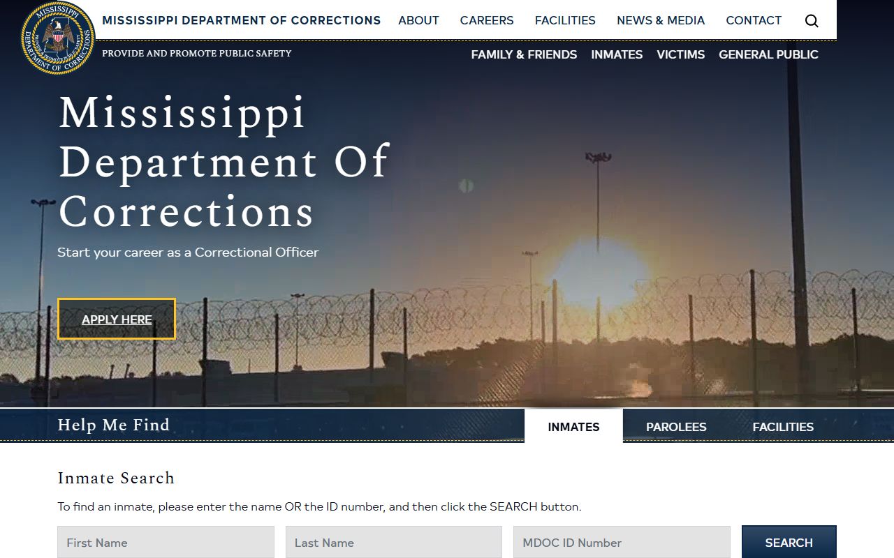 Scott County inmate records and the Mississippi Department of Corrections home page